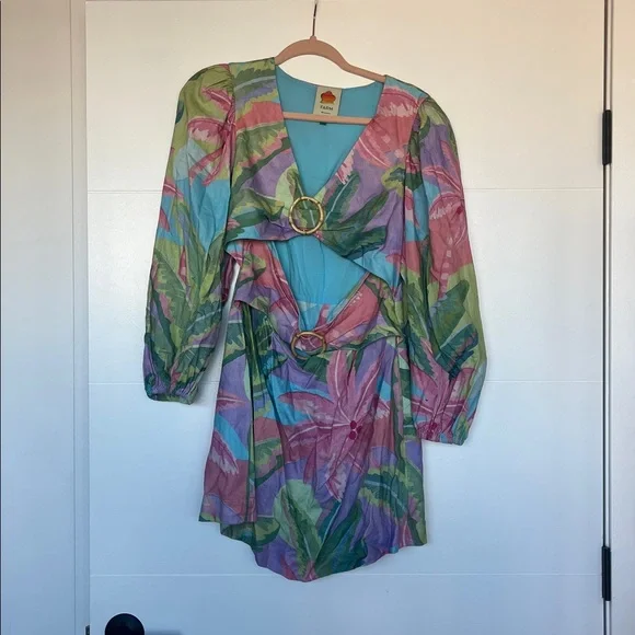 Farm Rio Beach Vibe Mini Dress M - Picture 4 of 9